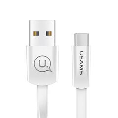 USAMS Kabel płaski U2 USB-C 1,2m biały|white SJ200TC02 (US-SJ200) цена и информация | Кабели для телефонов | pigu.lt