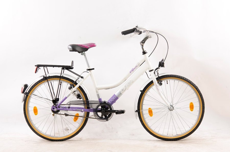 Mergaičių dviratis Leader Voyager 24", violetinis/baltas цена и информация | Dviračiai | pigu.lt