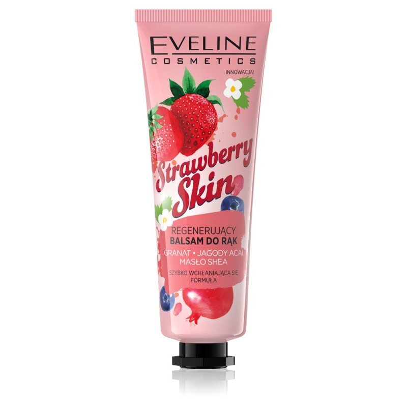 Rankų balzamas Eveline Strawberry Skin, 50 ml kaina ir informacija | Kūno kremai, losjonai | pigu.lt