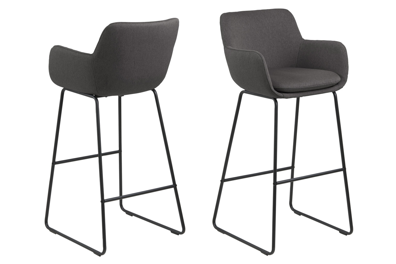 2-jų baro kėdžių komplektas Lisa Town, pilkas/juodas kaina ir informacija | Virtuvės ir valgomojo kėdės | pigu.lt