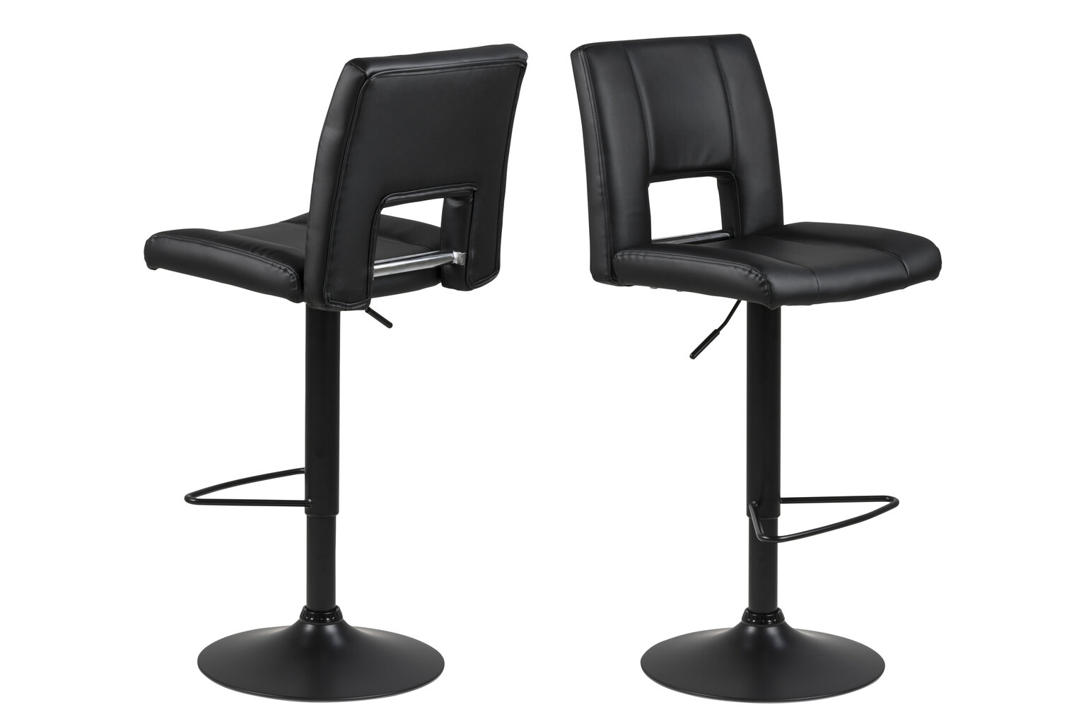 2-jų kėdžių komplektas Sylvia, juodas цена и информация | Virtuvės ir valgomojo kėdės | pigu.lt