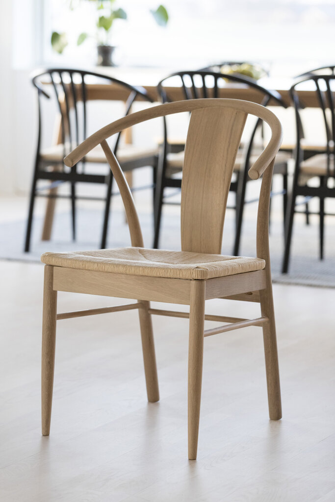 2-jų kėdžių komplektas Janik, ąžuolo spalvos kaina ir informacija | Virtuvės ir valgomojo kėdės | pigu.lt