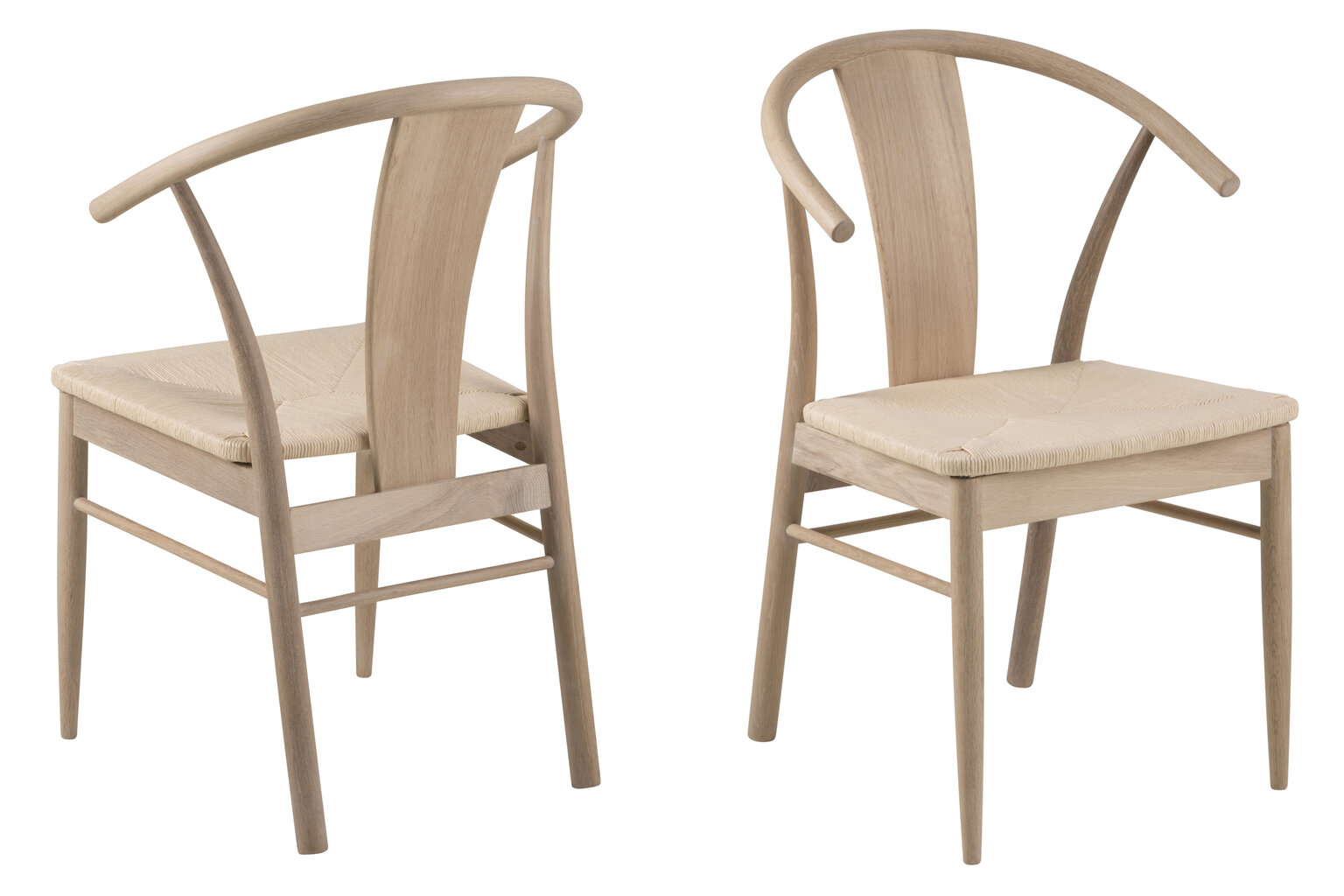 2-jų kėdžių komplektas Janik, ąžuolo spalvos kaina ir informacija | Virtuvės ir valgomojo kėdės | pigu.lt