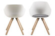 2-jų kėdžių komplektas Tina, baltas/rudas kaina ir informacija | Virtuvės ir valgomojo kėdės | pigu.lt