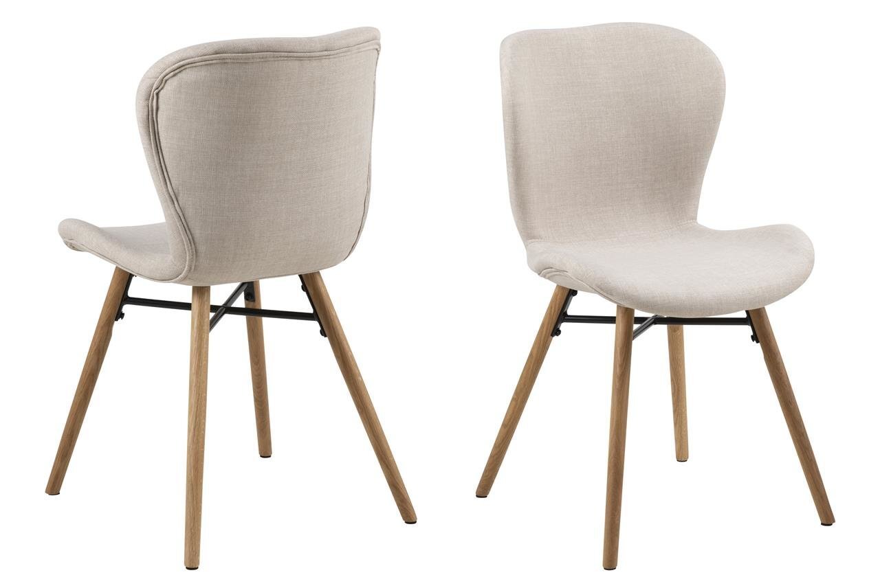 2-jų kėdžių komplektas Batilda A1, smėlio/ąžuolo spalvos kaina ir informacija | Virtuvės ir valgomojo kėdės | pigu.lt