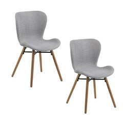 Комплект из 2-х стульев Actona Batilda A1, серый/цвет дуба цена и информация | Стулья для кухни и столовой | pigu.lt