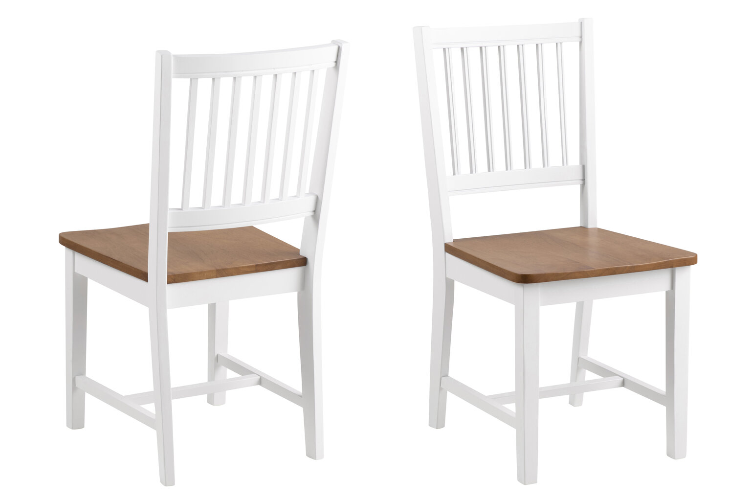 2-jų kėdžių komplektas Brisbane, baltas/rudas kaina ir informacija | Virtuvės ir valgomojo kėdės | pigu.lt