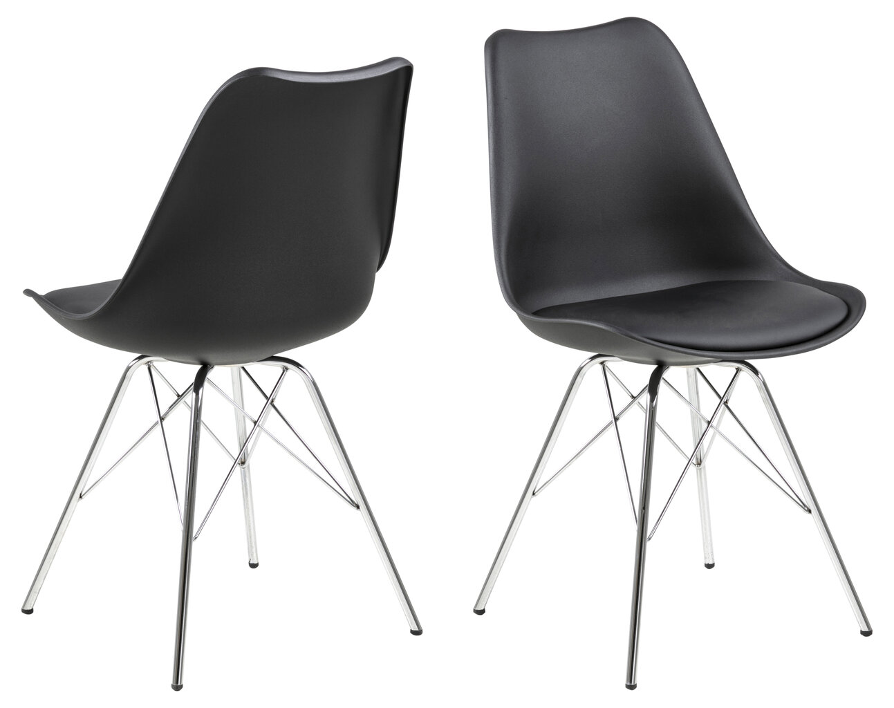 4-ių kėdžių komplektas Eris, juodas цена и информация | Virtuvės ir valgomojo kėdės | pigu.lt