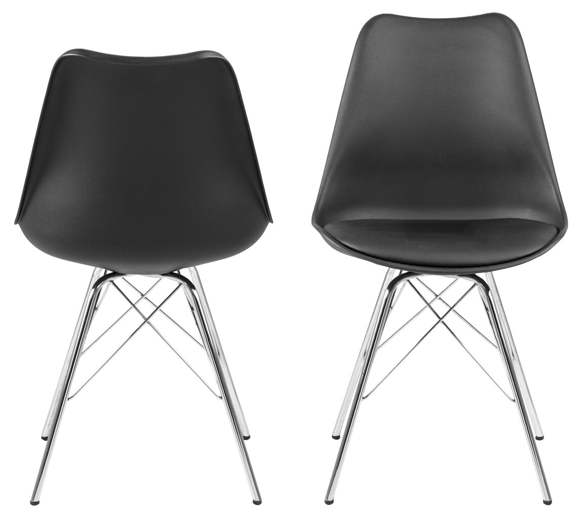 4-ių kėdžių komplektas Eris, juodas kaina ir informacija | Virtuvės ir valgomojo kėdės | pigu.lt