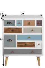 Комод Thais 11, белый/синий/серый цена и информация | Комоды | pigu.lt