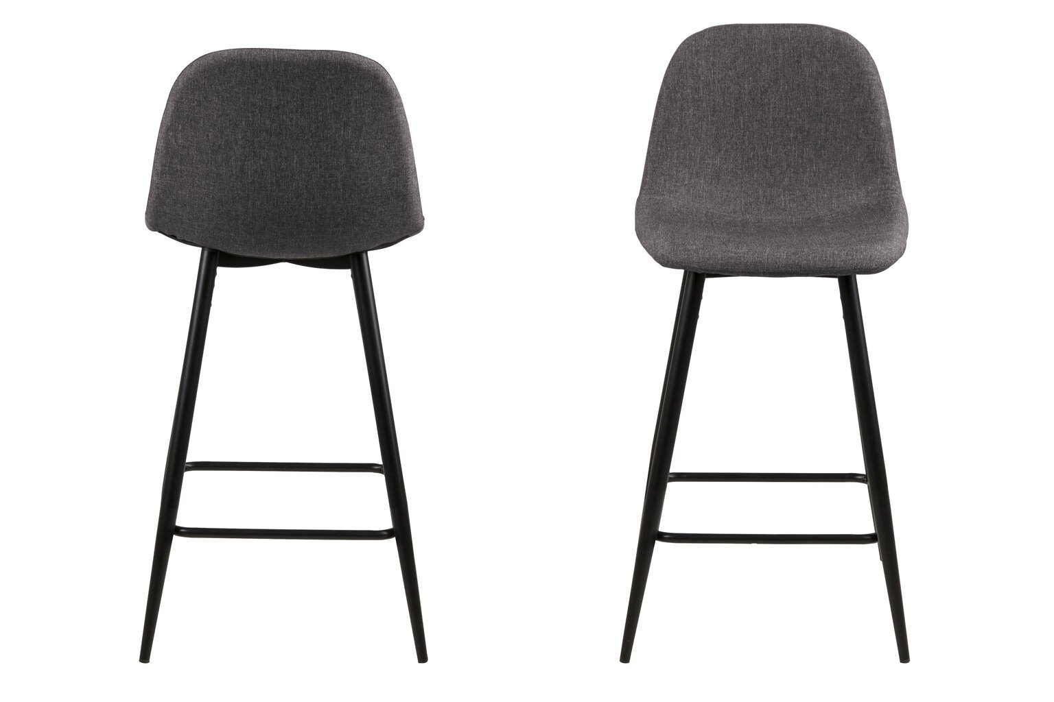 2-jų baro-pusbario kėdžių komplektas Wilma, tamsiai pilkas kaina ir informacija | Virtuvės ir valgomojo kėdės | pigu.lt