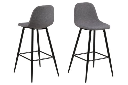 2-jų baro-pusbario kėdžių komplektas Wilma, pilkas kaina ir informacija | Virtuvės ir valgomojo kėdės | pigu.lt