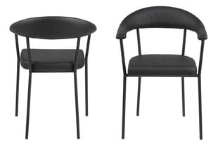 2-jų kėdžių komplektas Ava, juodas kaina ir informacija | Virtuvės ir valgomojo kėdės | pigu.lt