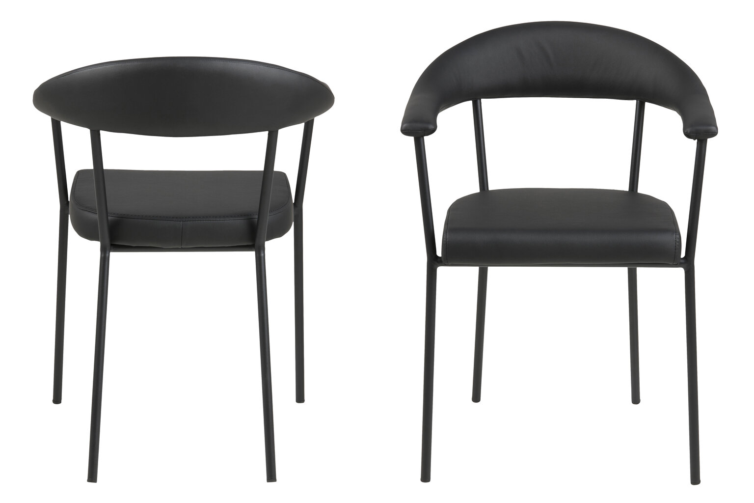 2-jų kėdžių komplektas Ava, juodas цена и информация | Virtuvės ir valgomojo kėdės | pigu.lt