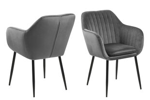 Kėdė Emilia, pilka/juoda kaina ir informacija | Virtuvės ir valgomojo kėdės | pigu.lt