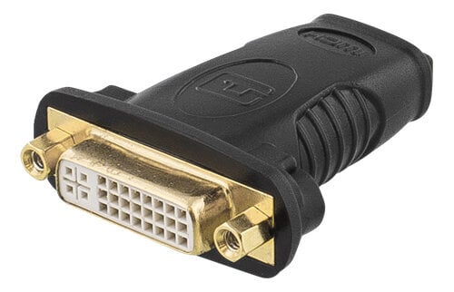 Deltaco HDMI-10A, HDMI/DVI-D kaina ir informacija | Adapteriai, USB šakotuvai | pigu.lt