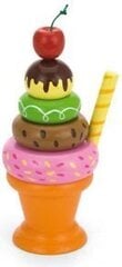 Деревянная пирамида - мороженое Viga Toys, оранжевая цена и информация | Игрушки для девочек | pigu.lt