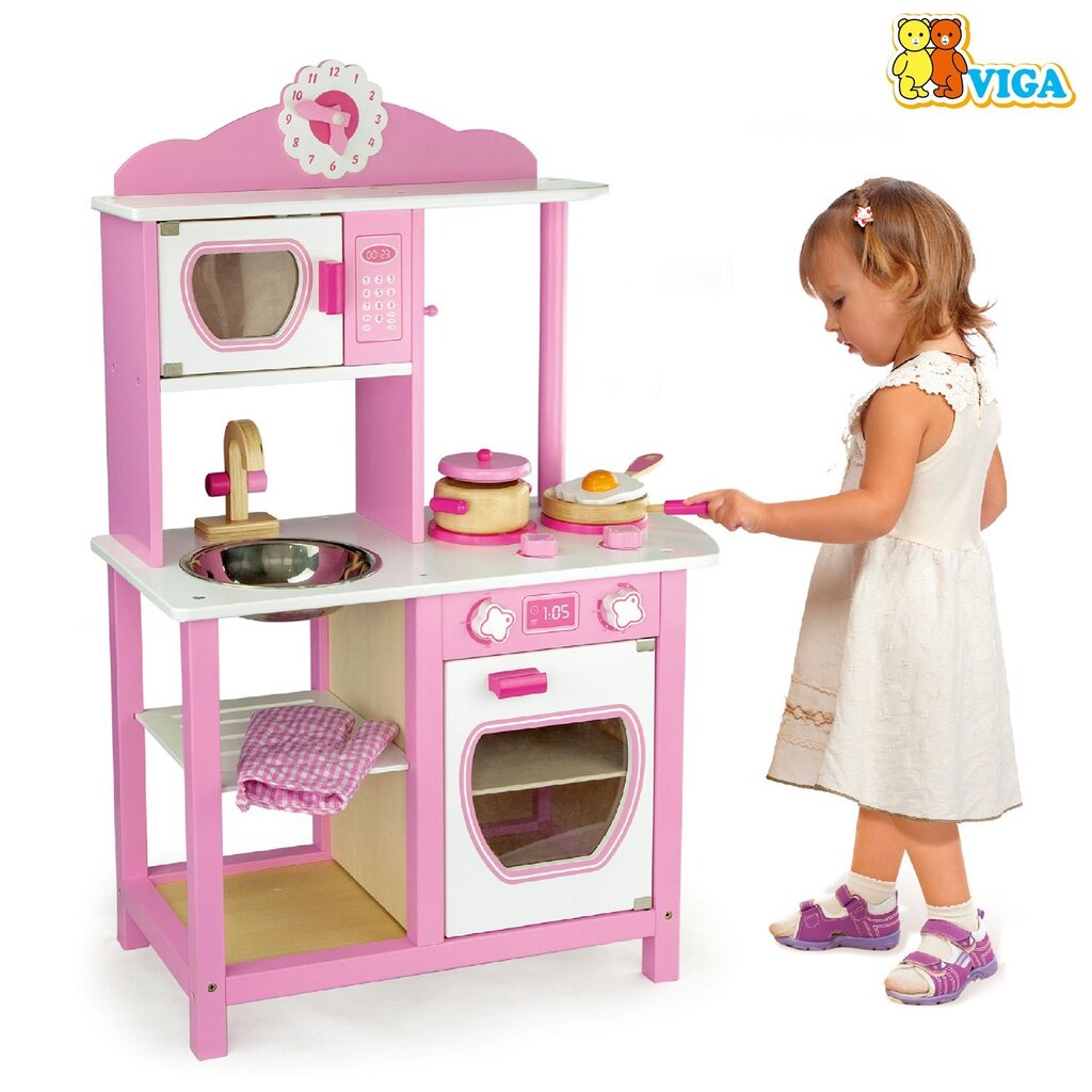 Medinė virtuvėlė Viga kaina ir informacija | Žaislai mergaitėms | pigu.lt