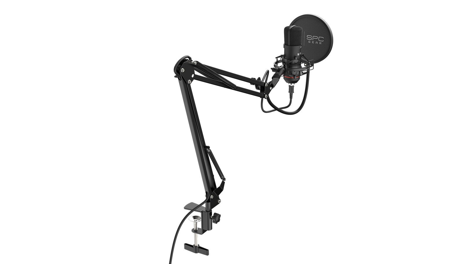 Komplektas: Kondensatorinis Mikrofonas Silentium PC Gear SM900 Black (Juodas) + Pop-Filter + Shock-Mount + Adjustable Arm kaina ir informacija | Mikrofonai | pigu.lt