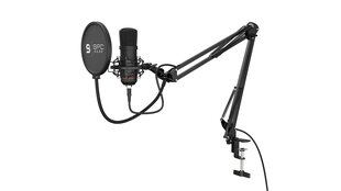 Komplektas: Kondensatorinis Mikrofonas Silentium PC Gear SM900 Black (Juodas) + Pop-Filter + Shock-Mount + Adjustable Arm kaina ir informacija | Mikrofonai | pigu.lt