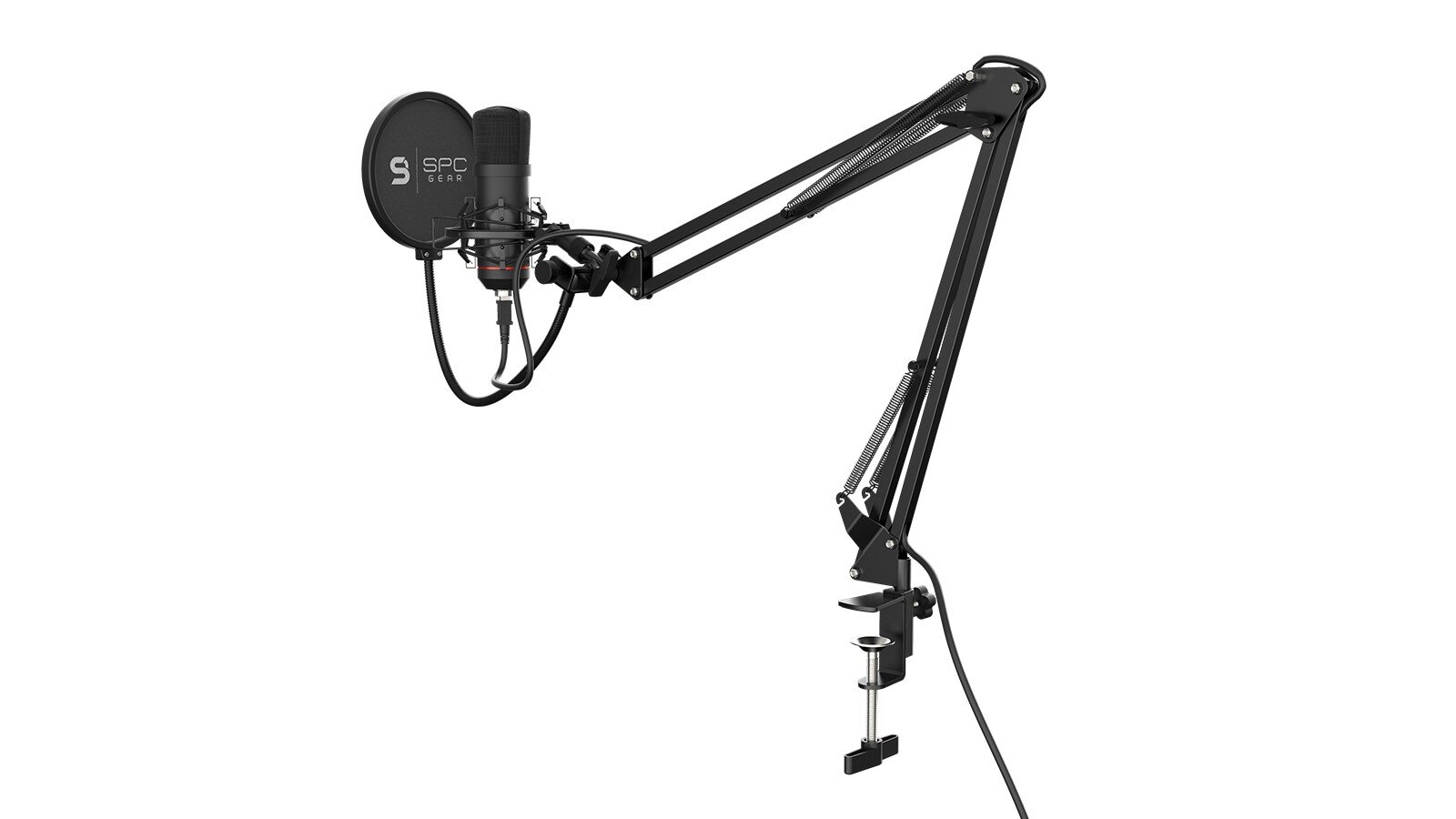 Komplektas: Kondensatorinis Mikrofonas Silentium PC Gear SM900 Black (Juodas) + Pop-Filter + Shock-Mount + Adjustable Arm цена и информация | Mikrofonai | pigu.lt