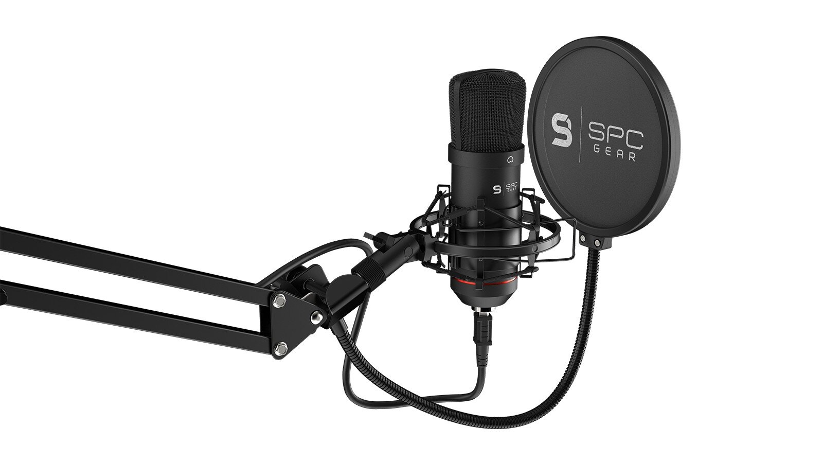 Komplektas: Kondensatorinis Mikrofonas Silentium PC Gear SM900 Black (Juodas) + Pop-Filter + Shock-Mount + Adjustable Arm цена и информация | Mikrofonai | pigu.lt