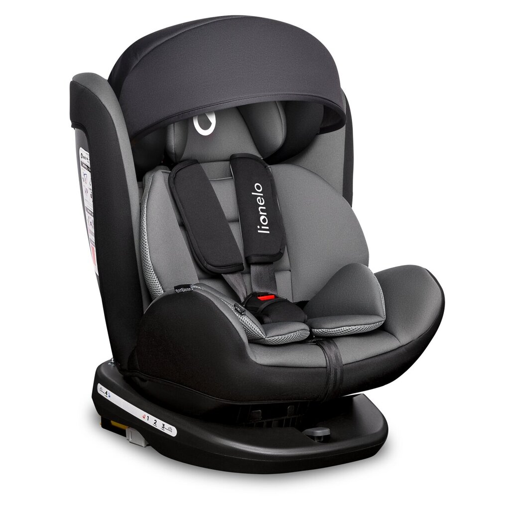 Automobilinė kėdutė Lionelo Bastiaan, 0-36 kg, GREY (black base) kaina ir informacija | Autokėdutės | pigu.lt