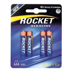 Rocket LR03-4BB (AAA) Блистерная упаковка 4шт. цена и информация | Батарейки | pigu.lt