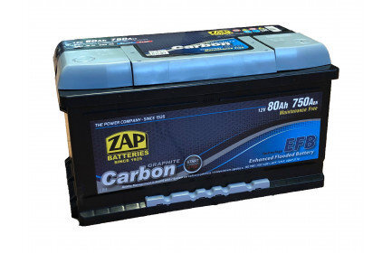 ZAP Carbon EFB 80Ah 750A akumuliatorius kaina ir informacija | Akumuliatoriai | pigu.lt