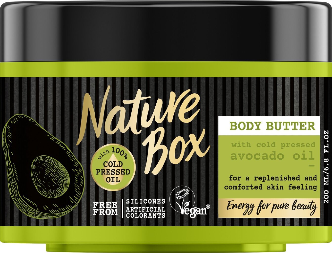 Kūno sviestas su avokadų aliejumi NATURE BOX Avocado 200 ml kaina ir informacija | Kūno kremai, losjonai | pigu.lt