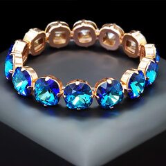 Браслет "Ослепительный Блеск (Bermuda Blue)" с кристаллами Swarovski™ цена и информация | Женские браслеты | pigu.lt