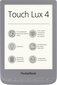 PocketBook Touch Lux 4 , 6" pilkas kaina ir informacija | Elektroninių knygų skaityklės | pigu.lt