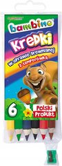 "Bambino" mokykliniai pieštukai su galąstuvu 6 spalvų kaina ir informacija | Piešimo, tapybos, lipdymo reikmenys | pigu.lt