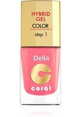 Gelinis nagų lakas Delia Cosmetics Coral Hybrid Step1 11 ml, 16 Warm Medium White kaina ir informacija | Nagų lakai, stiprintojai | pigu.lt