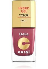 Gelinis nagų lakas Delia Cosmetics Coral Hybrid Step1 11 ml, 18 Marsala kaina ir informacija | Nagų lakai, stiprintojai | pigu.lt