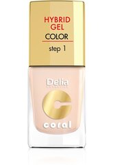 Gelinis nagų lakas Delia Cosmetics Coral Hybrid Step1 11 ml, 20 Ivory цена и информация | Лаки, укрепители для ногтей | pigu.lt