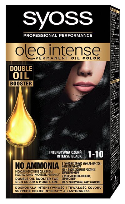 Plaukų dažai SYOSS OLEO INTENSE 1-10 Intesyvi juoda цена и информация | Plaukų dažai | pigu.lt