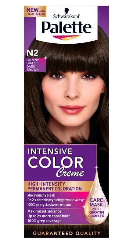 Kreminiai plaukų dažai Schwarzkopf Palette Intensive Color, N2 Dark Brown kaina ir informacija | Plaukų dažai | pigu.lt