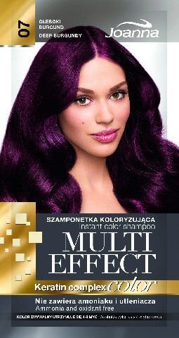 Dažomasis plaukų šampūnas Joanna Multi Effect 35 g, 07 Deep Burgundy цена и информация | Plaukų dažai | pigu.lt