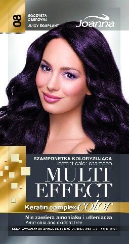 Dažomasis plaukų šampūnas Joanna Multi Effect 35 g, 08 Juicy Egoplant kaina ir informacija | Plaukų dažai | pigu.lt