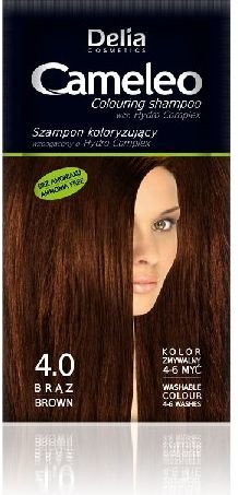 Dažomasis plaukų šampūnas Delia Cosmetics Camelio 40 ml, 4.0 Brown kaina ir informacija | Šampūnai | pigu.lt