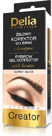 Geliniai antakių dažai su keratinu Delia Cosmetics Creator 7 ml, Black цена и информация | Antakių dažai, pieštukai | pigu.lt