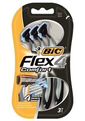 Skustuvas Bic Flex 4 Comfort + skutimosi galvutės 4 vnt. kaina ir informacija | Skutimosi priemonės ir kosmetika | pigu.lt