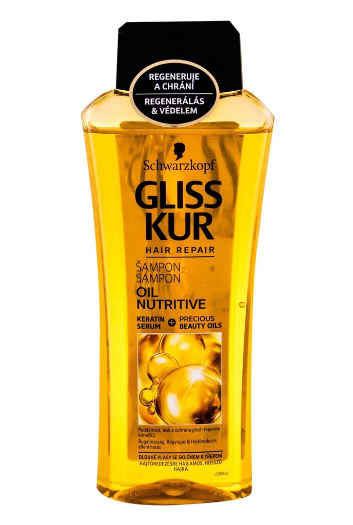 Šampūnas plaukams skilinėjančiais galiukais Schwarzkopf GLISS KUR Oil Nutritive 400 ml цена и информация | Šampūnai | pigu.lt