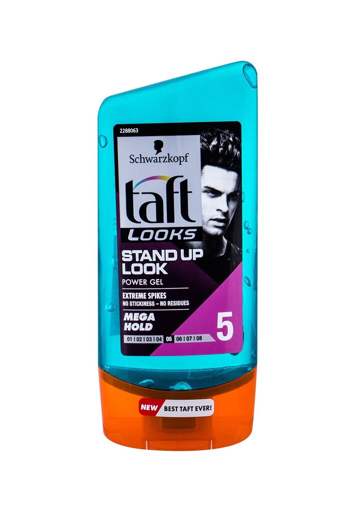 Stiprios fiksacijos plaukų gelis vyrams Schwarzkopf Taft Looks Stand Up Look Power, 150 ml kaina ir informacija | Plaukų formavimo priemonės | pigu.lt