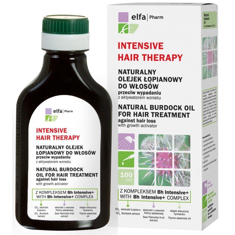 Natūralus varnalėšų aliejus plaukams Elfa Pharm Intensive Hair Therapy 100 ml цена и информация | Priemonės plaukų stiprinimui | pigu.lt