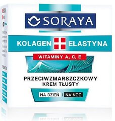 Жирный крем для лица против морщин Soraya Kolagen Elastyn 50 мл цена и информация | Кремы для лица | pigu.lt