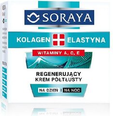 Pusiau riebus veido kremas nuo raukšlių Soraya Kolagen Elastyn 50 ml kaina ir informacija | Veido kremai | pigu.lt