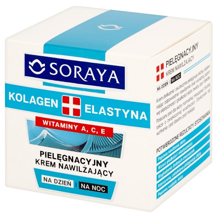 Drėkinamasis veido kremas Soraya Kolagen + Elastyna 50 ml kaina ir informacija | Veido kremai | pigu.lt