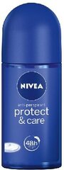 Дезодорант-антиперспирант NIVEA Protect&Care ролик, для женщин 50 мл цена и информация | Дезодоранты | pigu.lt